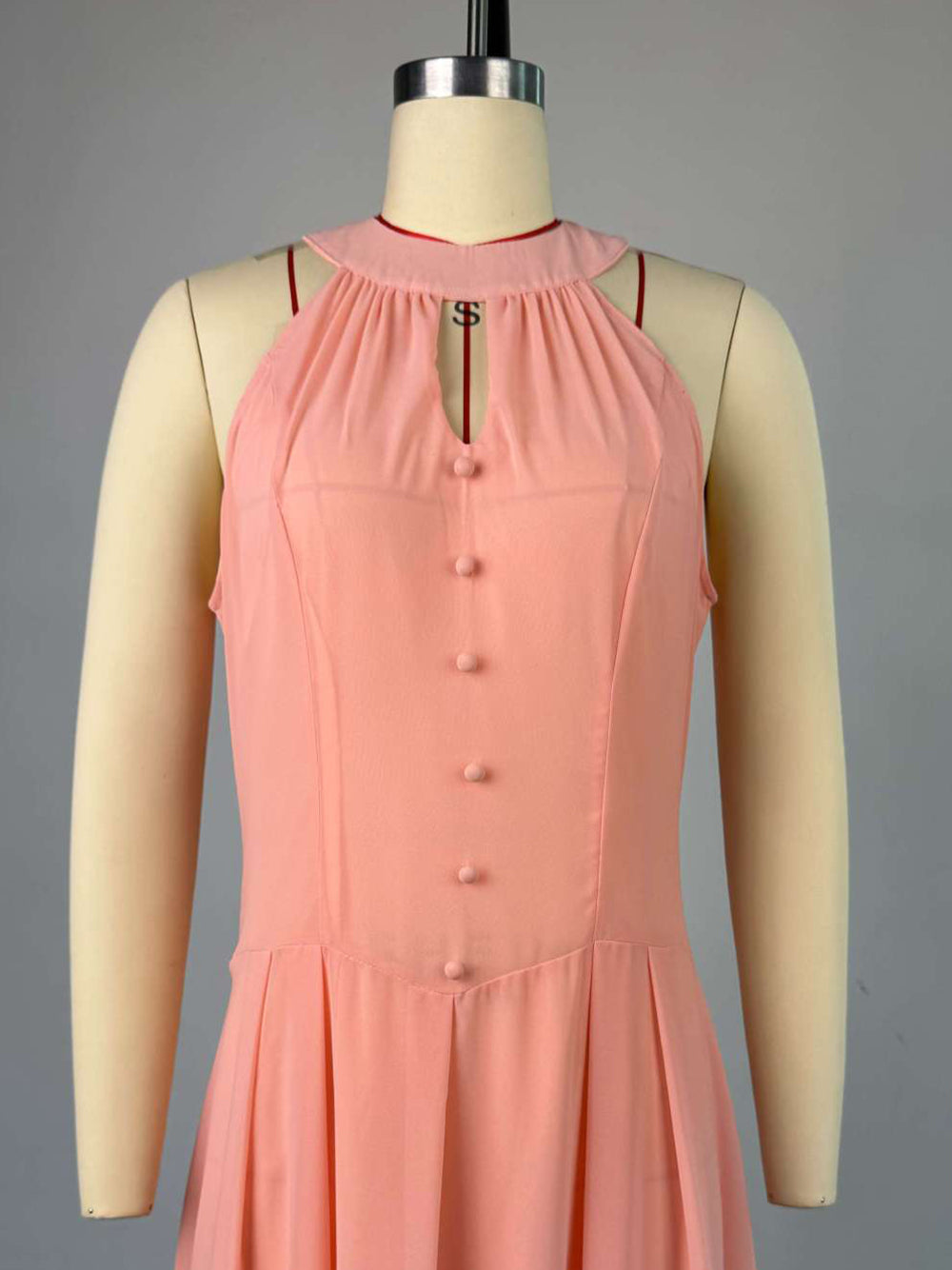 Elegant Halter Neck Sleeveless Cinched Waist Party Dress