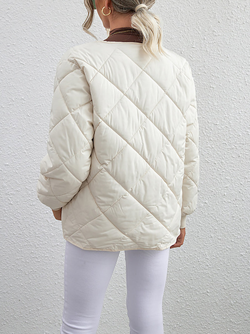 Small Lightweight Rhombus Puffer Casual Jacket