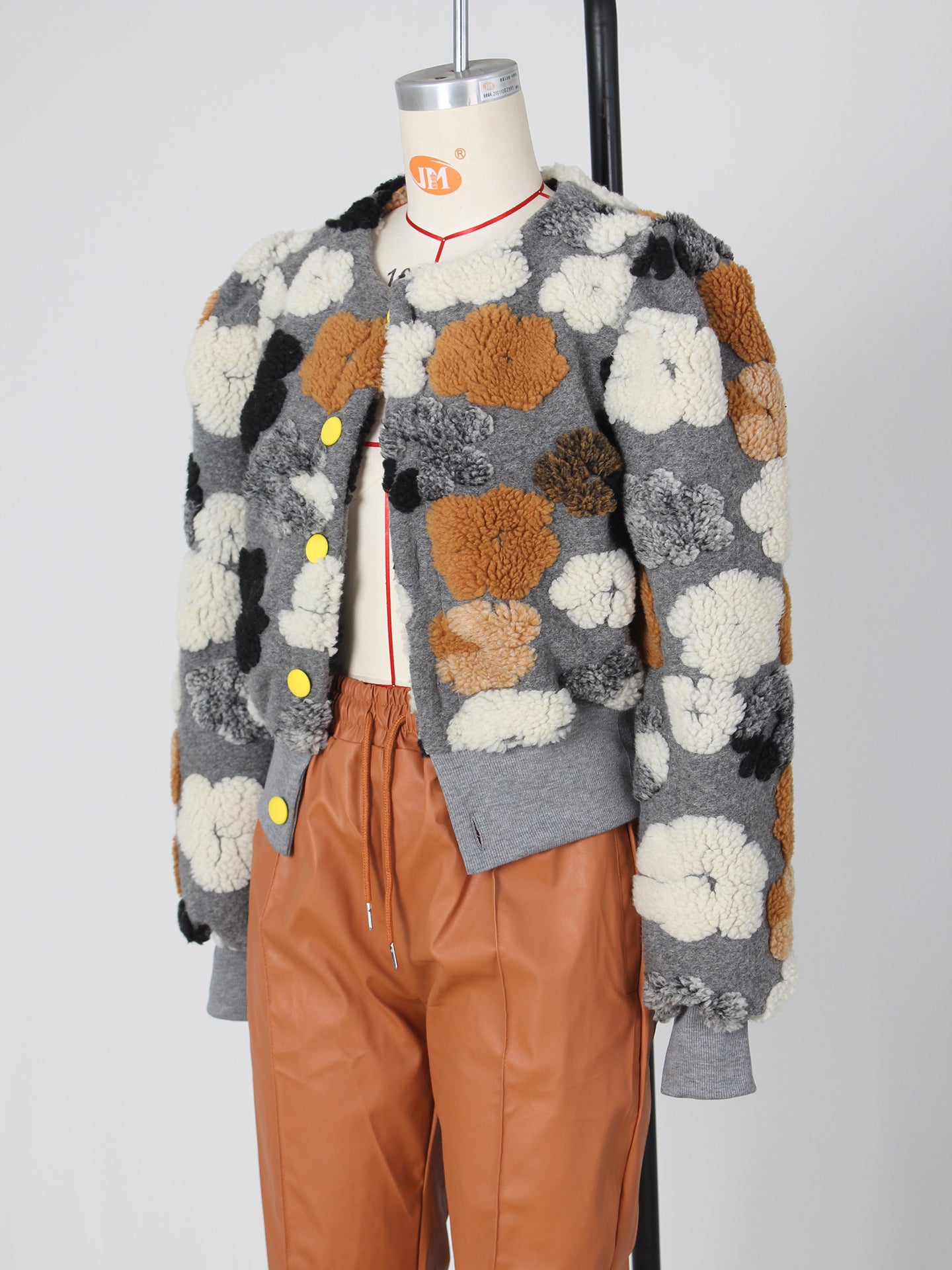Retro Jacquard Single-breasted Cardigan Coat