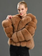 Fashion Faux Fur Suit Collar Jacket Coat