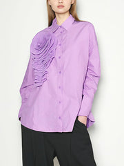 Elegant Floral Patchwork Irregular Blouse
