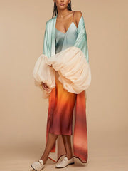 Casual Vacation Print Strap Design Cardigan Smock
