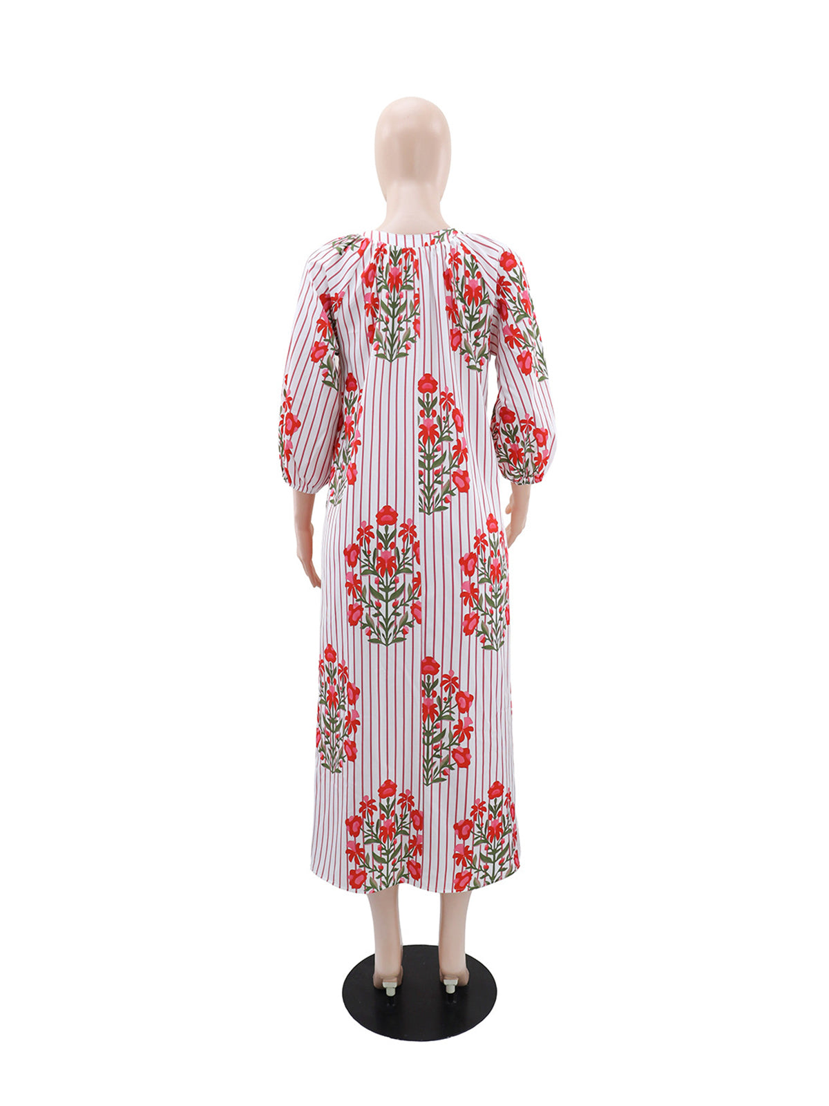 Casual Floral Print Loose Maxi Dress