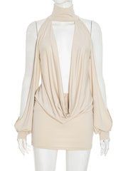 Sexy Hollow Out Deep V Slim Package Hip Dress