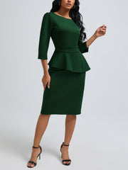 Fashion Half Sleeve Bodycon Business Midi Dress