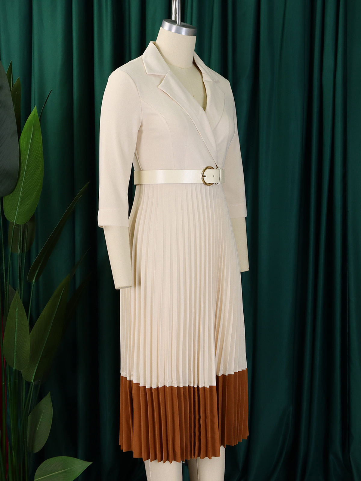 Retro Business Office Fit Mid-Calf A-Line Dress