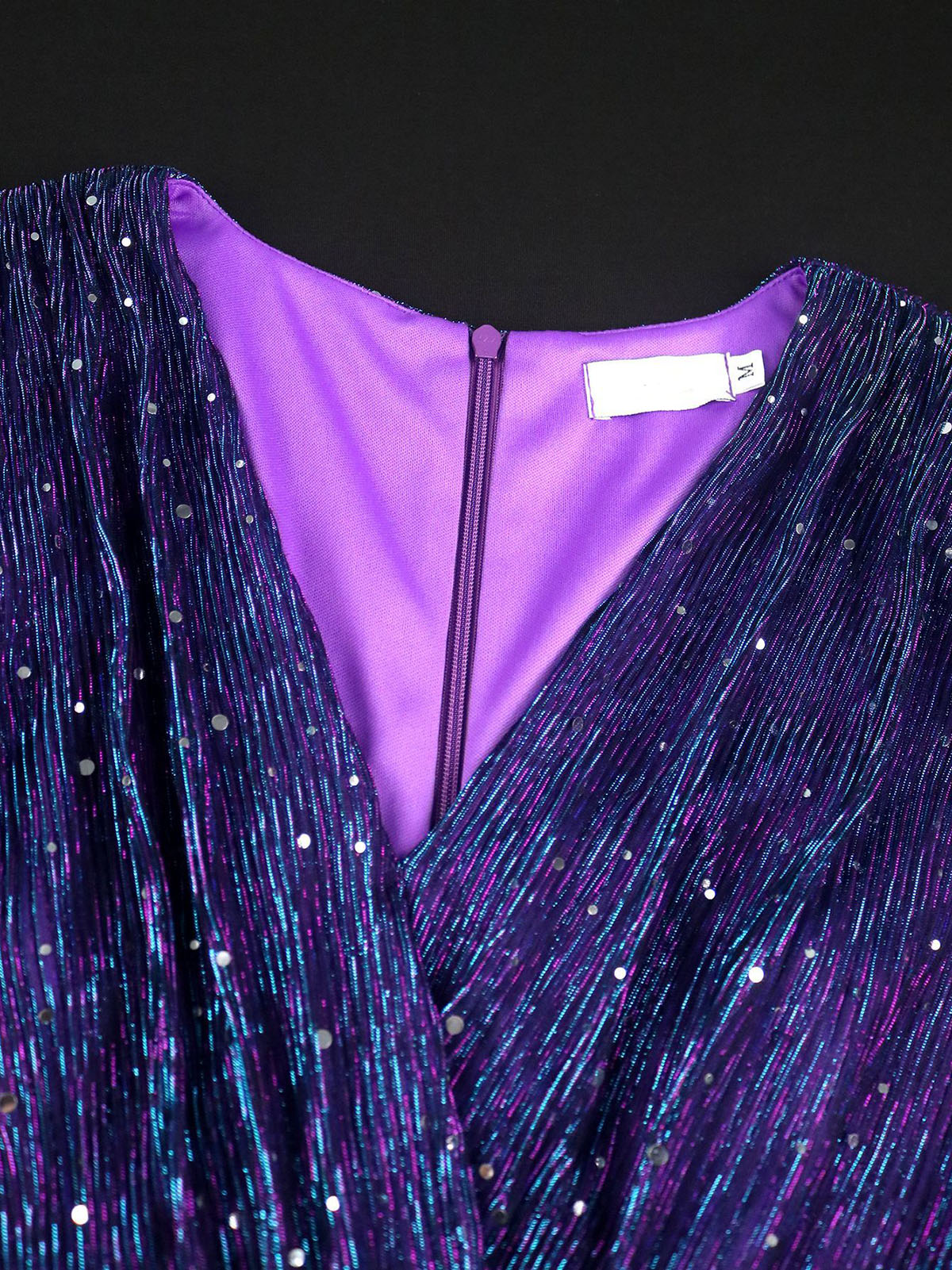 Elegant V-Neck Mesh Sequin Slim Maxi Dress