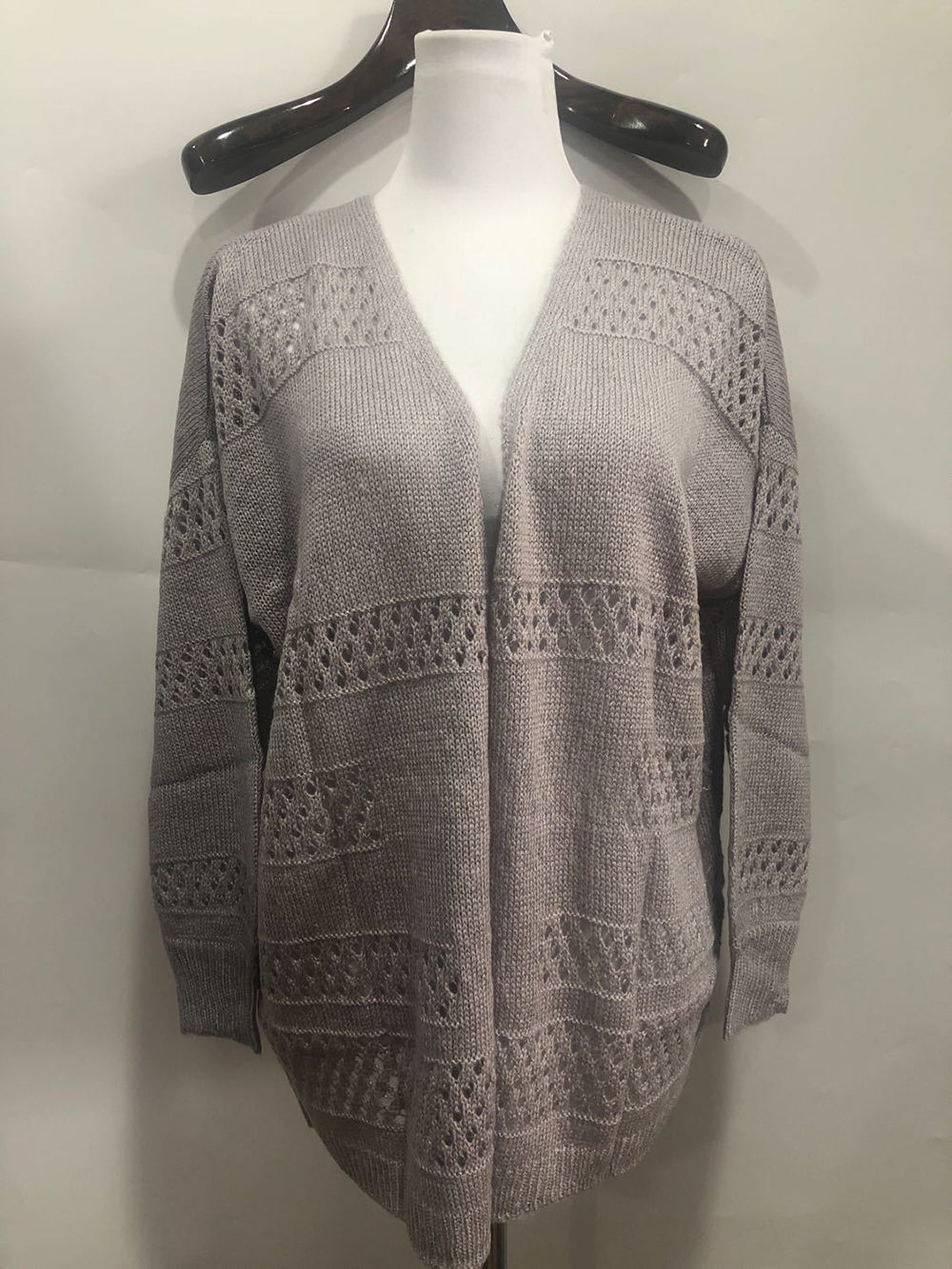 Casual V Neck Knit Crochet Cardigan Sweater