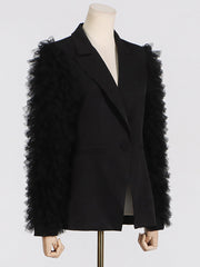 Fashion Ruffled Tulle Blazer