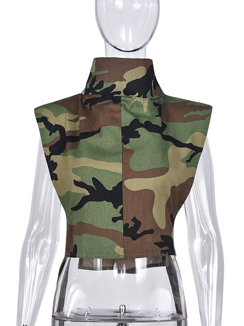 Fashion Heaps Collar Sleeveless Denim Waistcoat
