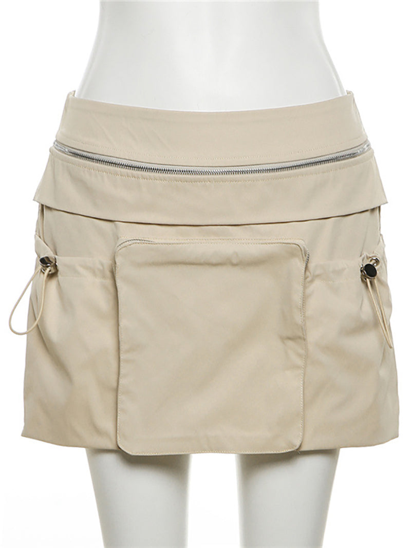 Casual Multi-pocket Cargo Short Skirt