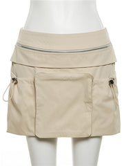 Casual Multi-pocket Cargo Short Skirt