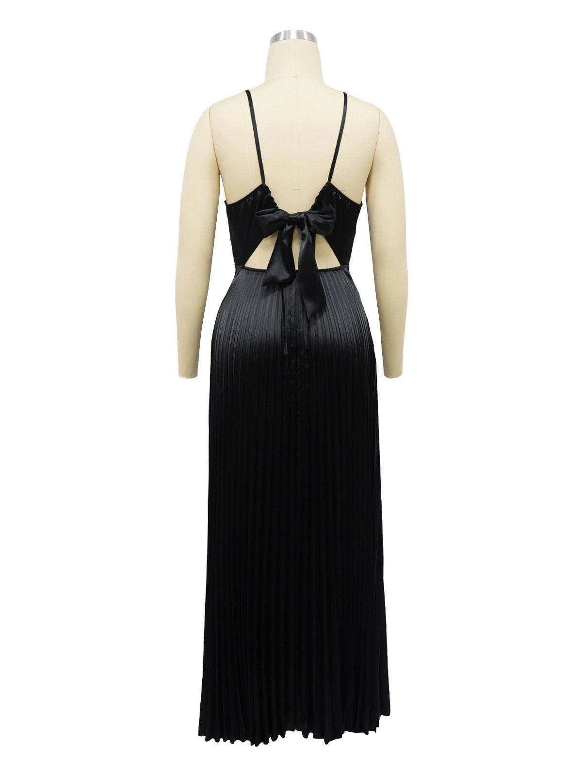 Spaghetti Strap Pleated High Rise Sleeveless Maxi Dress