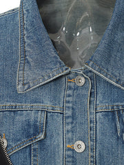 Fashion Patchwork Denim Color Block Jacket