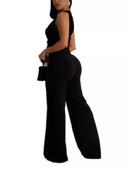 Elegant Sleeveless Slim Straight Jumpsuit