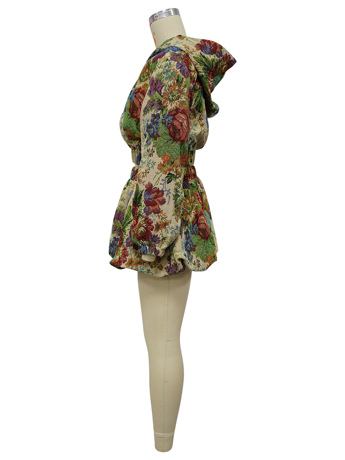 Fashion Hooded Zipper Jacquard Skirt Sets