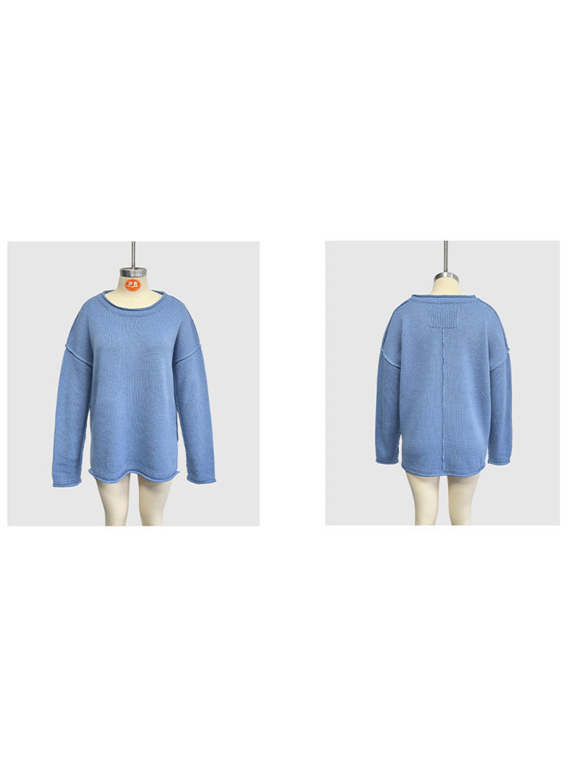 Casual Crewneck Oversized Knit Sweater