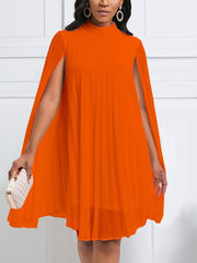 Chiffon Batwing Sleeve Cape Dress