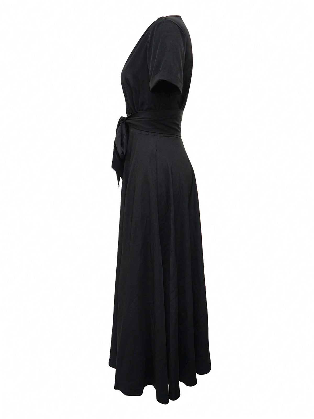 Sexy Deep V Lace-up Button Down Swing Dress
