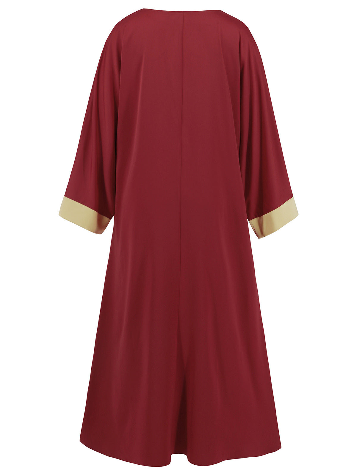 Round Neck Long Sleeve Loose Robe Maxi Dress