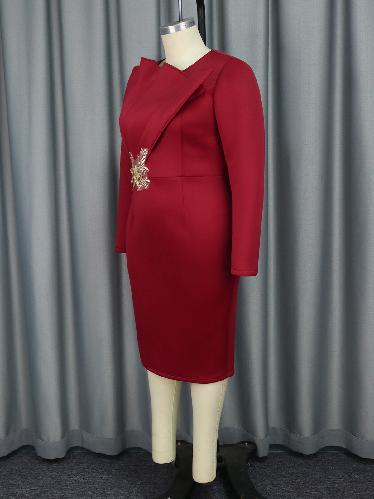 Fashion Party Embroidered Long Sleeve Slim Dress