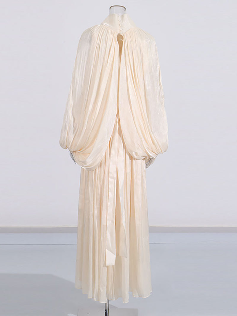 Elegant Voluminous Sleeve Gown Maxi Dress