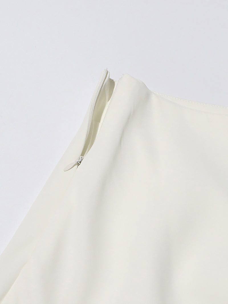 Fashion One Shoulder Pleated Slim Two Piece Suit