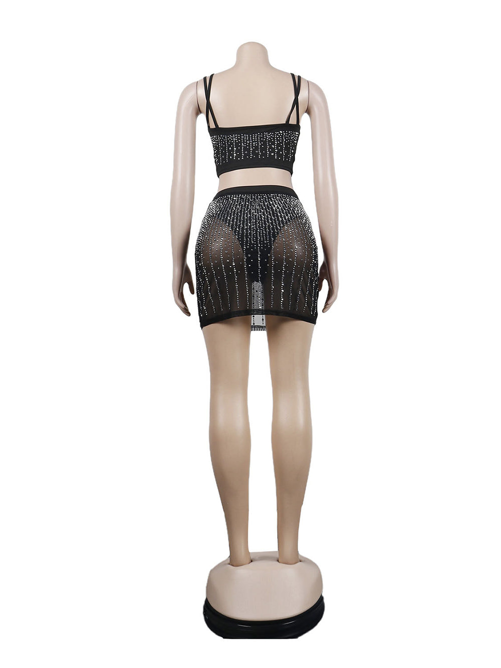 Rhinestone Club Party Package Hip Skirt Sets