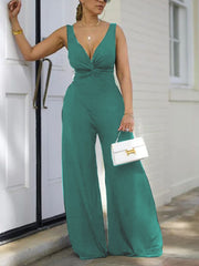 Sexy Deep V Backless Slim Wide leg Jumpsuit