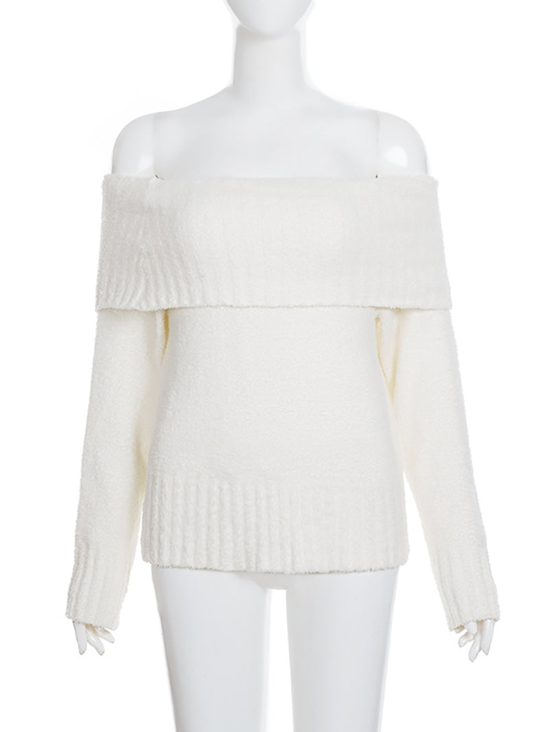Sexy Off The Shoulder Long Sleeve Sweater