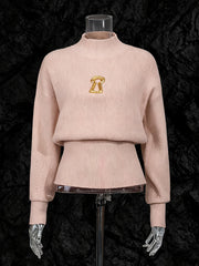 Casual Long Sleeve Knit Pullover Sweater