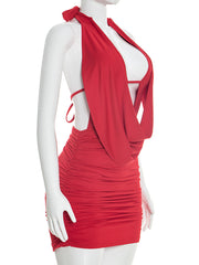 Sexy Halterneck Sleeveless Backless Mini Dress