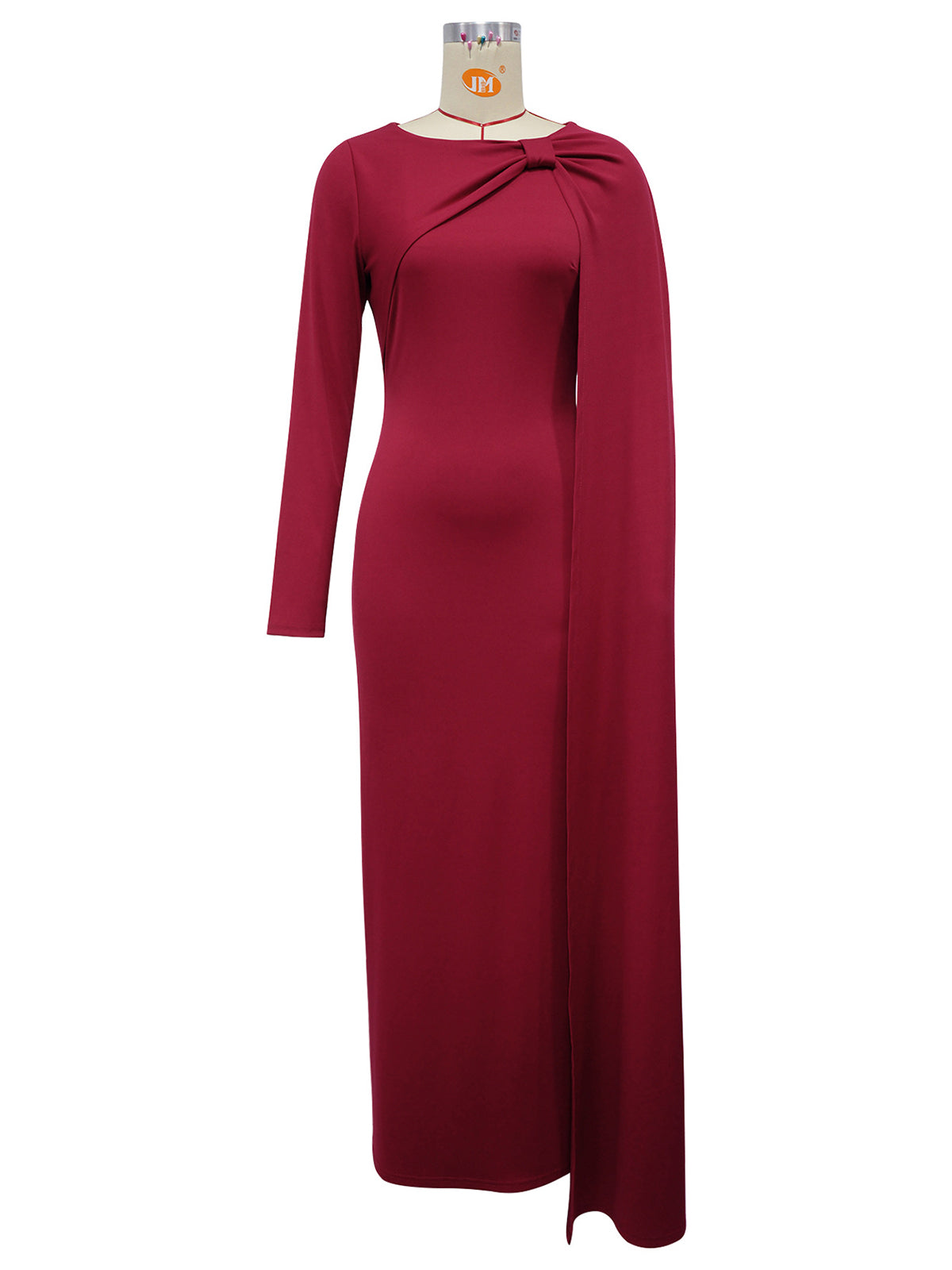 Fashion High Neck Cape Maxi Dress