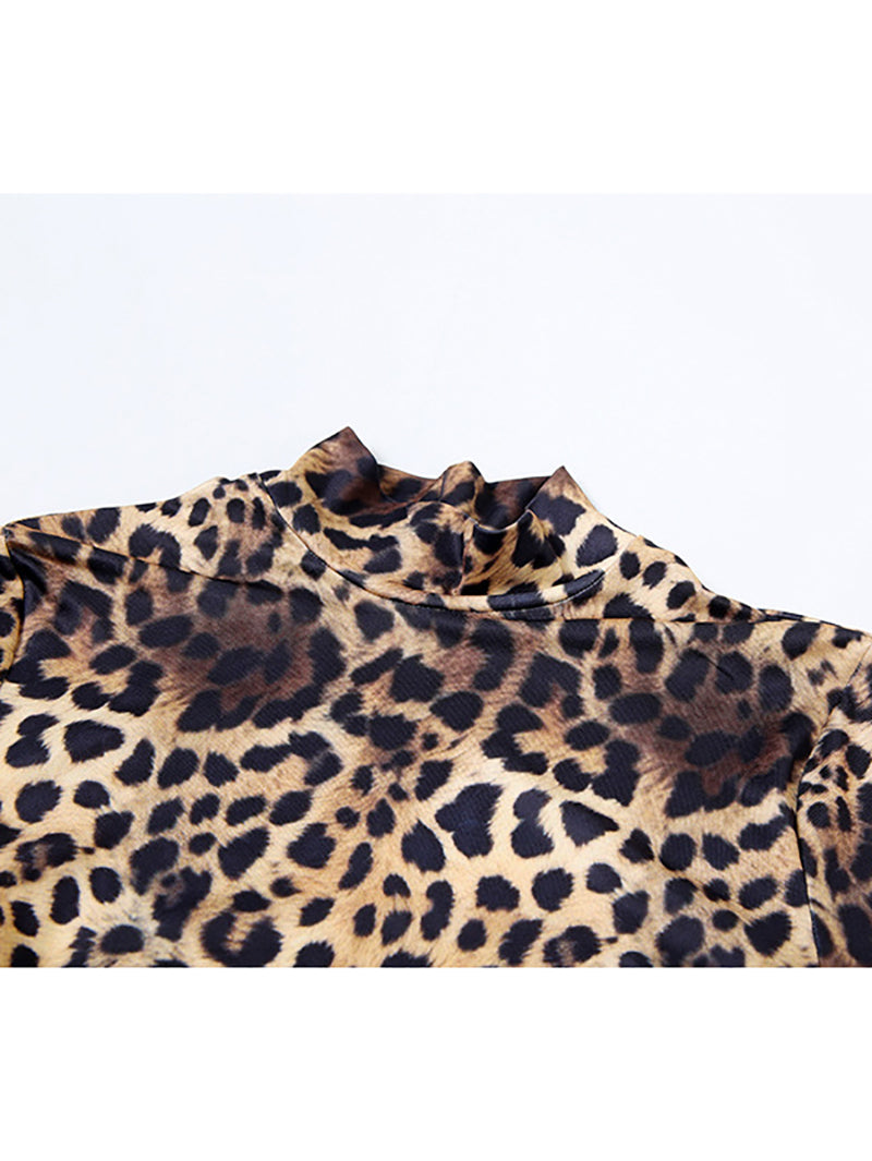 Sexy Leopard Print Backless Jumpsuit One-Piece Suit
