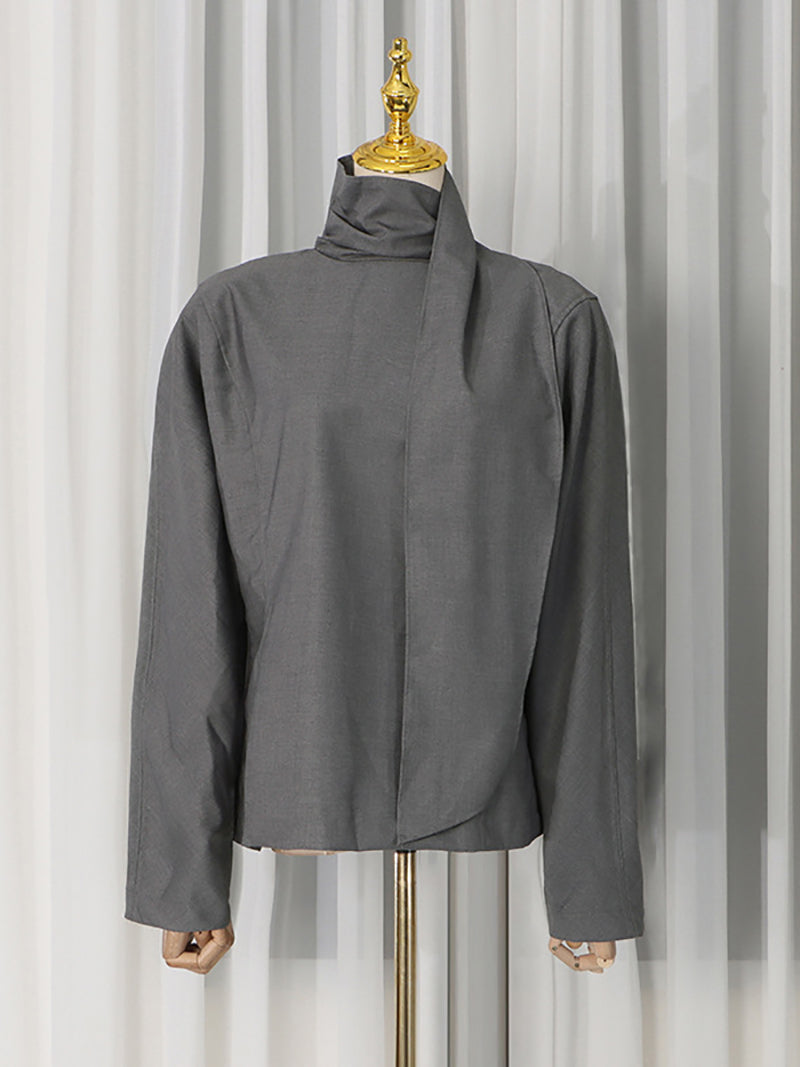 Fashion Shawl Long Sleeve Blouse