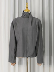 Fashion Shawl Long Sleeve Blouse