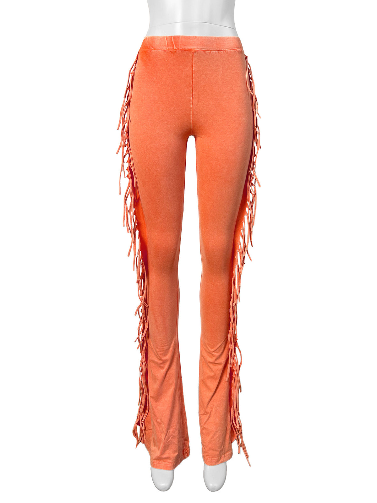 Casual High Waist Fringe Pants