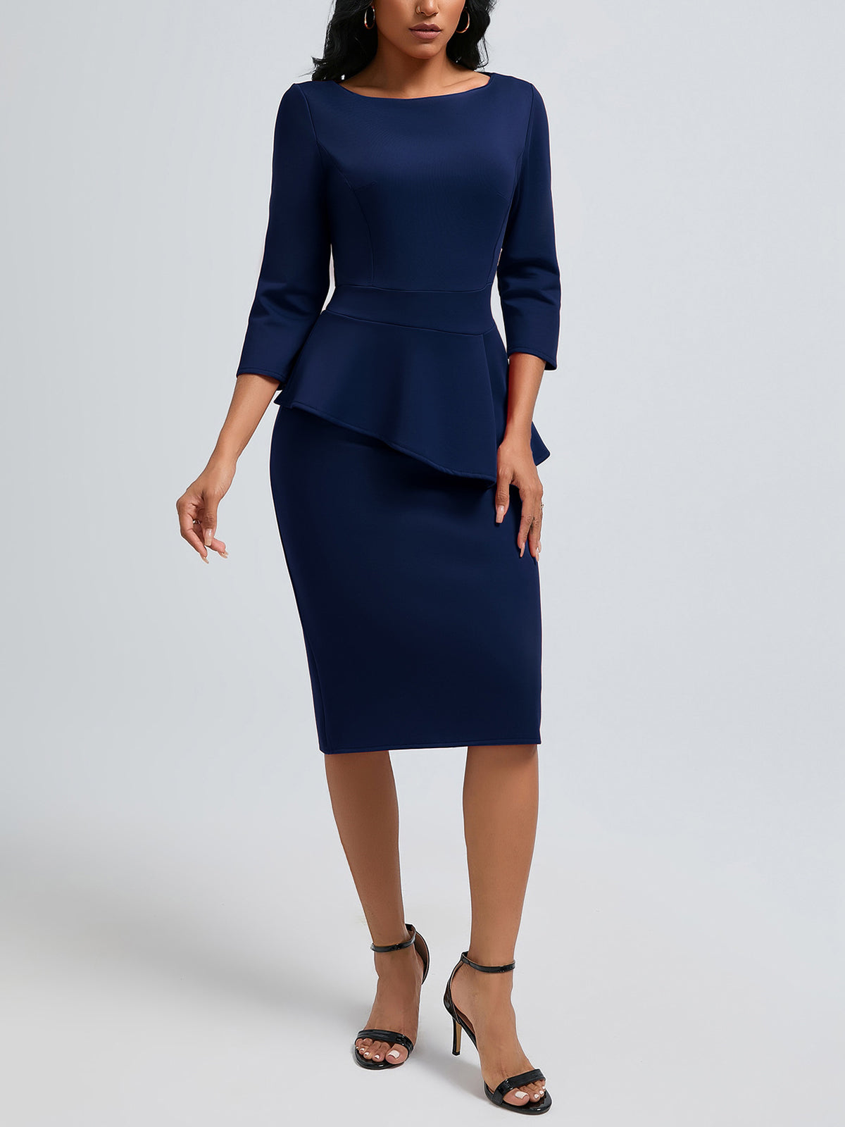 Fashion Half Sleeve Bodycon Business Midi Dress