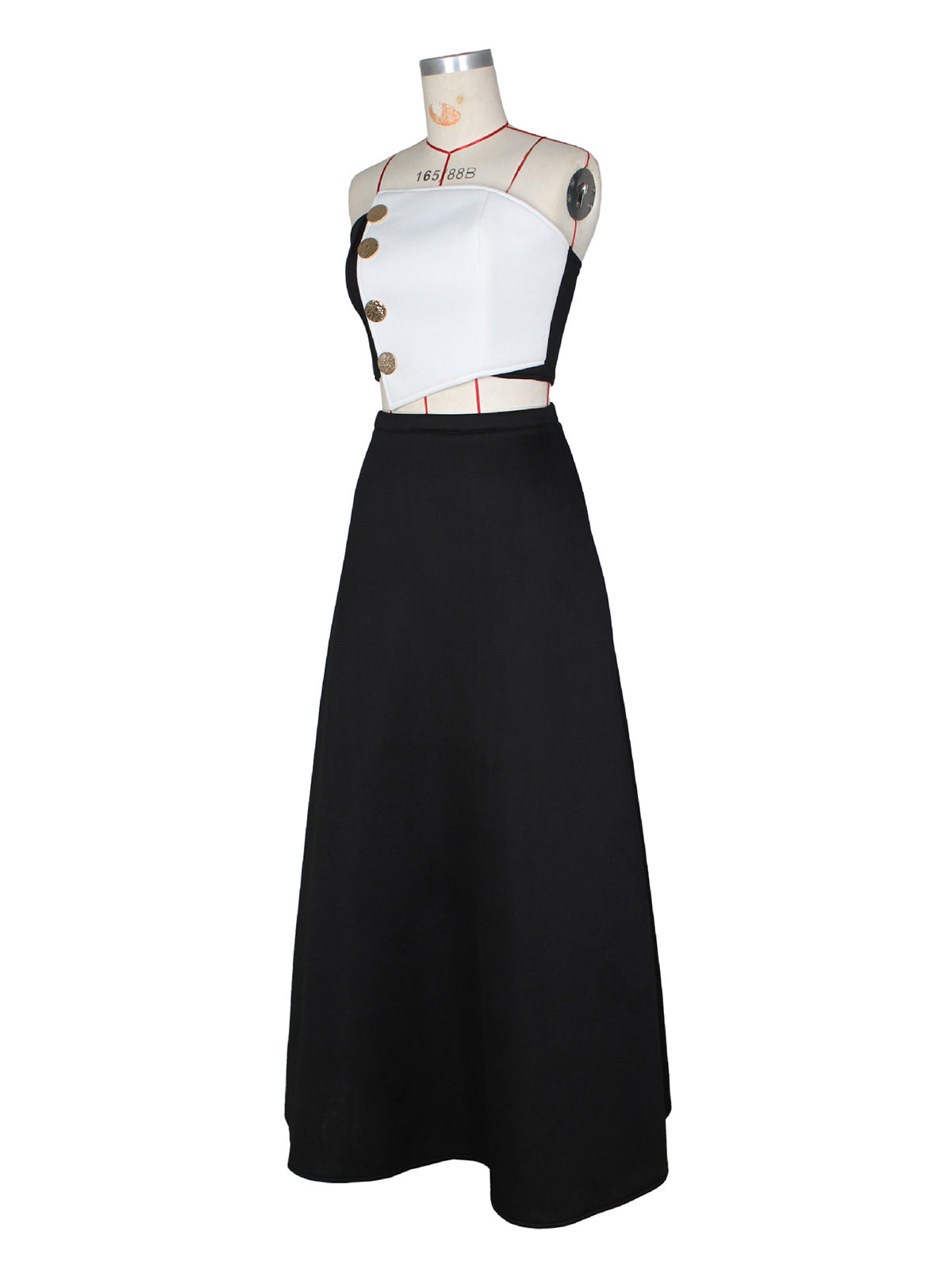 Elegant Contrast Color Tube Top And Long Skirt Sets