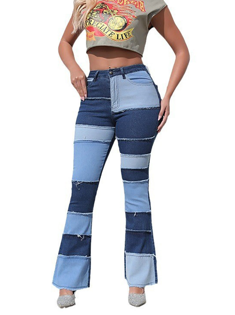 Denim Patchwork Trendy Jeans