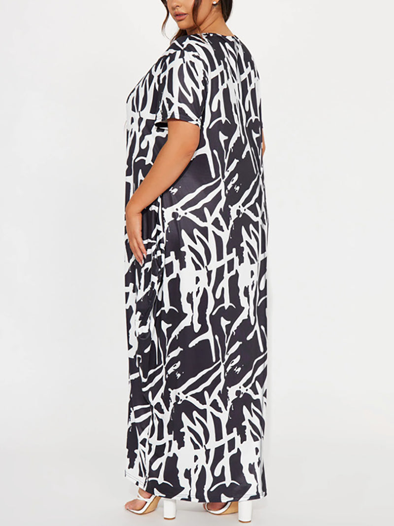 Fashion Plus Size Print Loose Dress