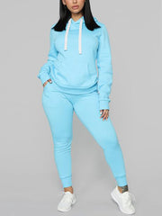 Casual Long Sleeve Hoodie Jogger Sweatpants Set