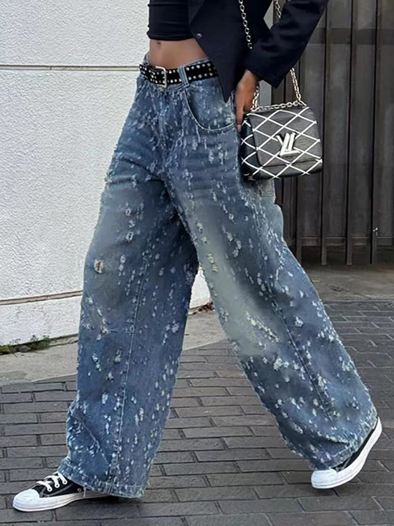 Shredded Colossus Wide Leg Jeans