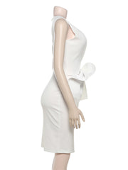 Elegant Sleeveless Bow Slim Party Dress