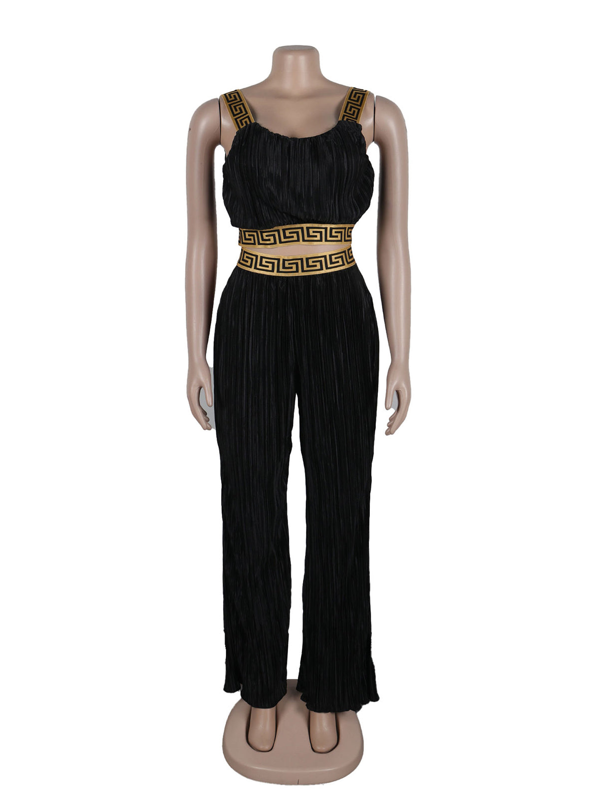 Casual Crop Vest Wide leg Pants Set