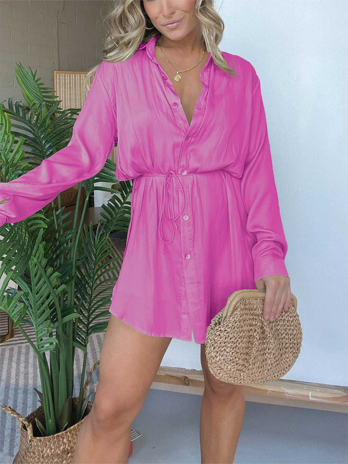 Solid Color Loose Casual Romper