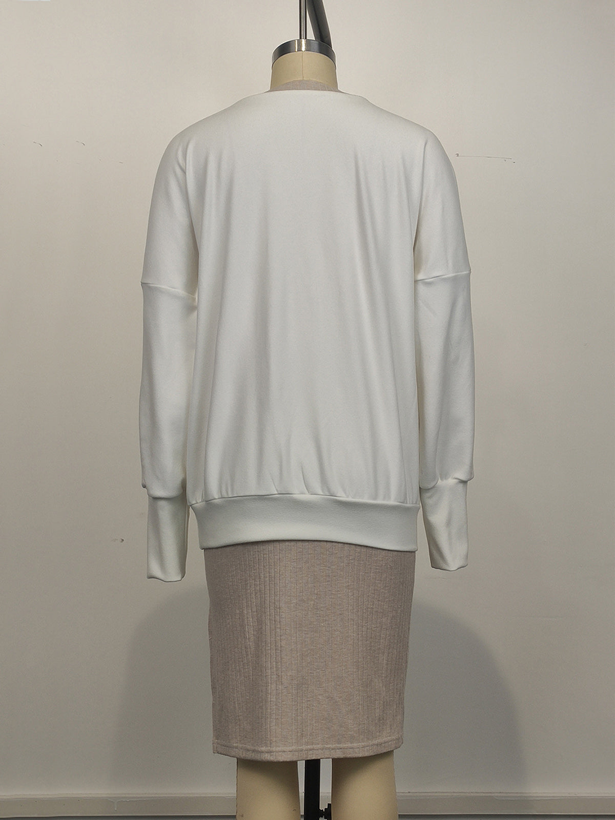Fashion V-Neck Top and High Waist Knee Length Skirt Set