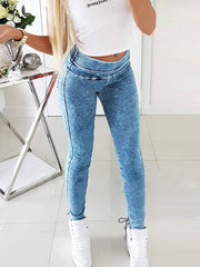 Fashion Elastic Waist Slim Bandage Jeans