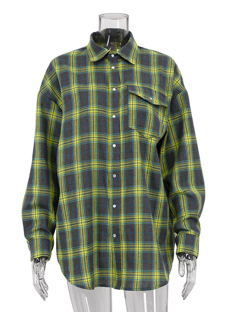 Vintage Loose Plaid Shirt