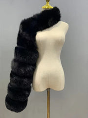 Long Plush Faux Fur Shoulder Wrap